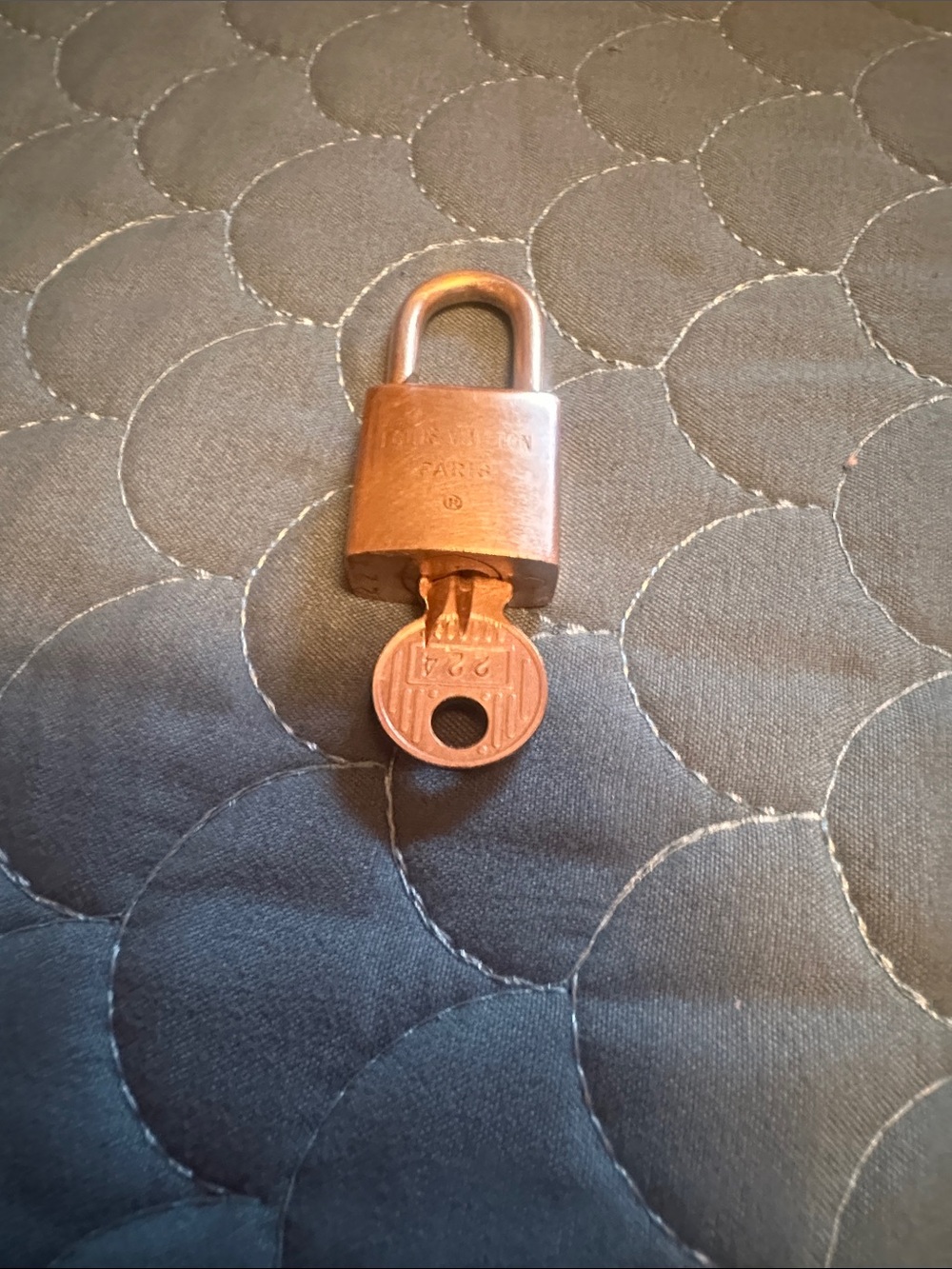 Vintage LV  Padlock with Numbered Key- 224